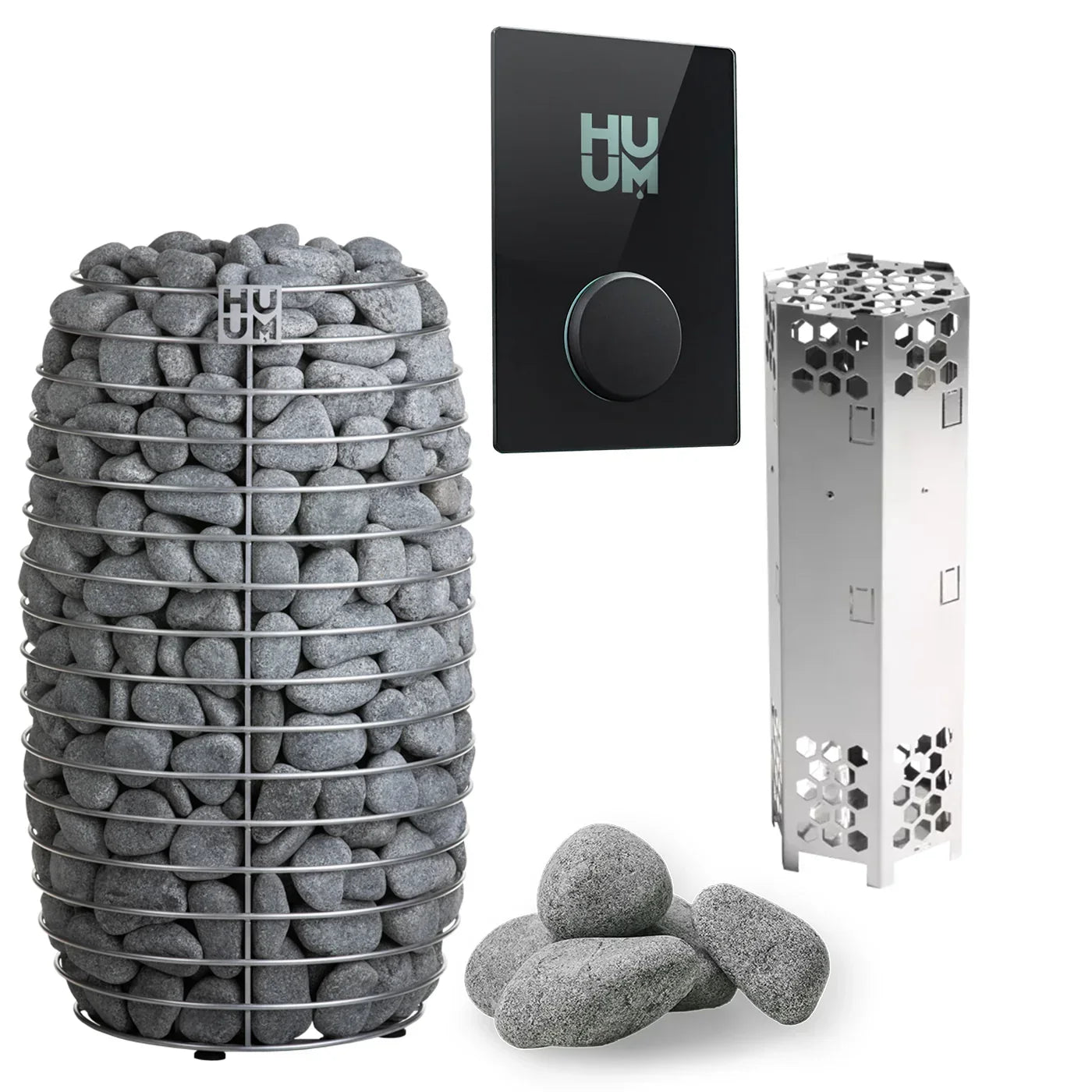 HUUM HIVE Mini 9kW Electric Sauna Heater Package with UKU Control, Air Tunnel & Sauna Stones