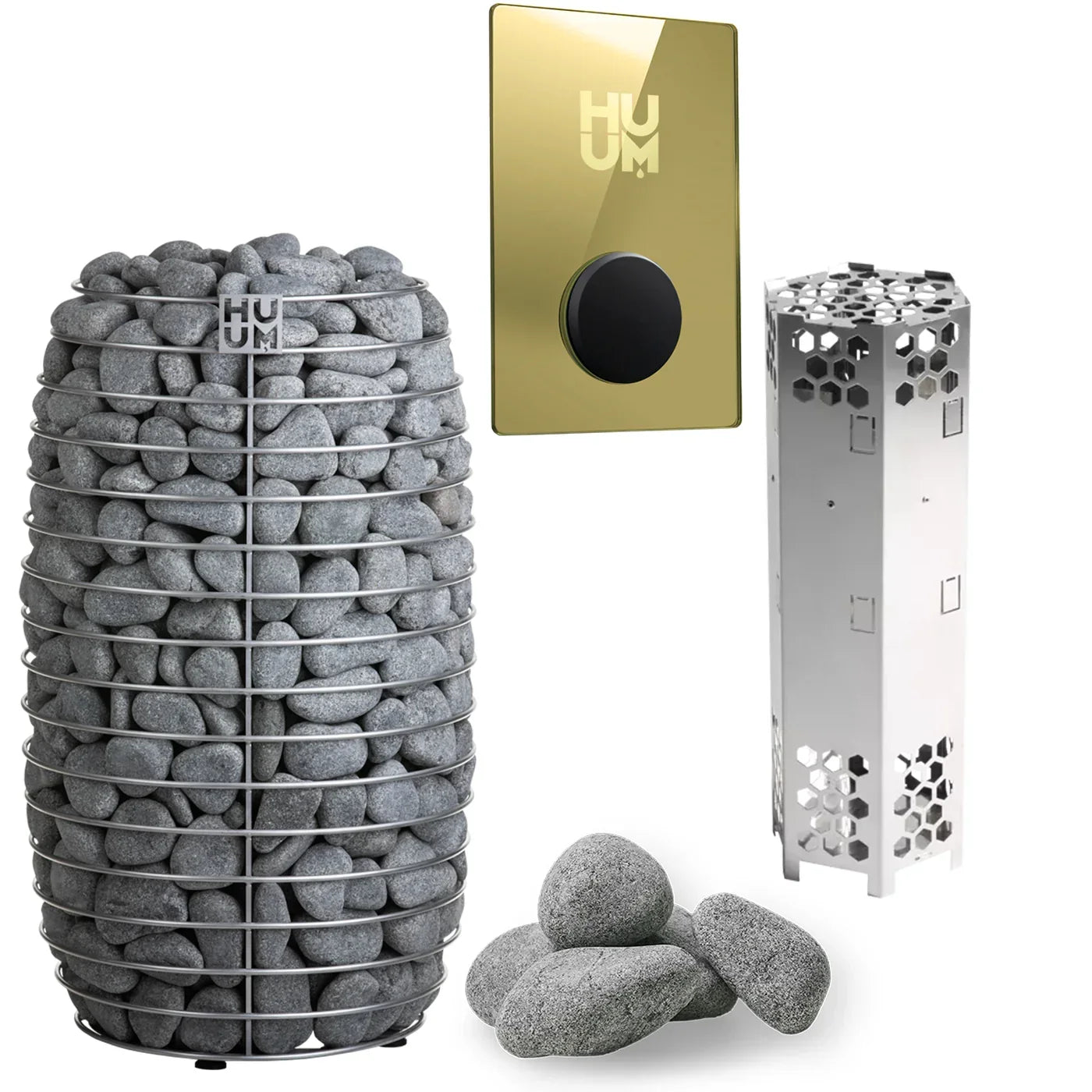 HUUM HIVE Mini 10.5kW Electric Sauna Heater Package with UKU Control, Air Tunnel & Sauna Stones