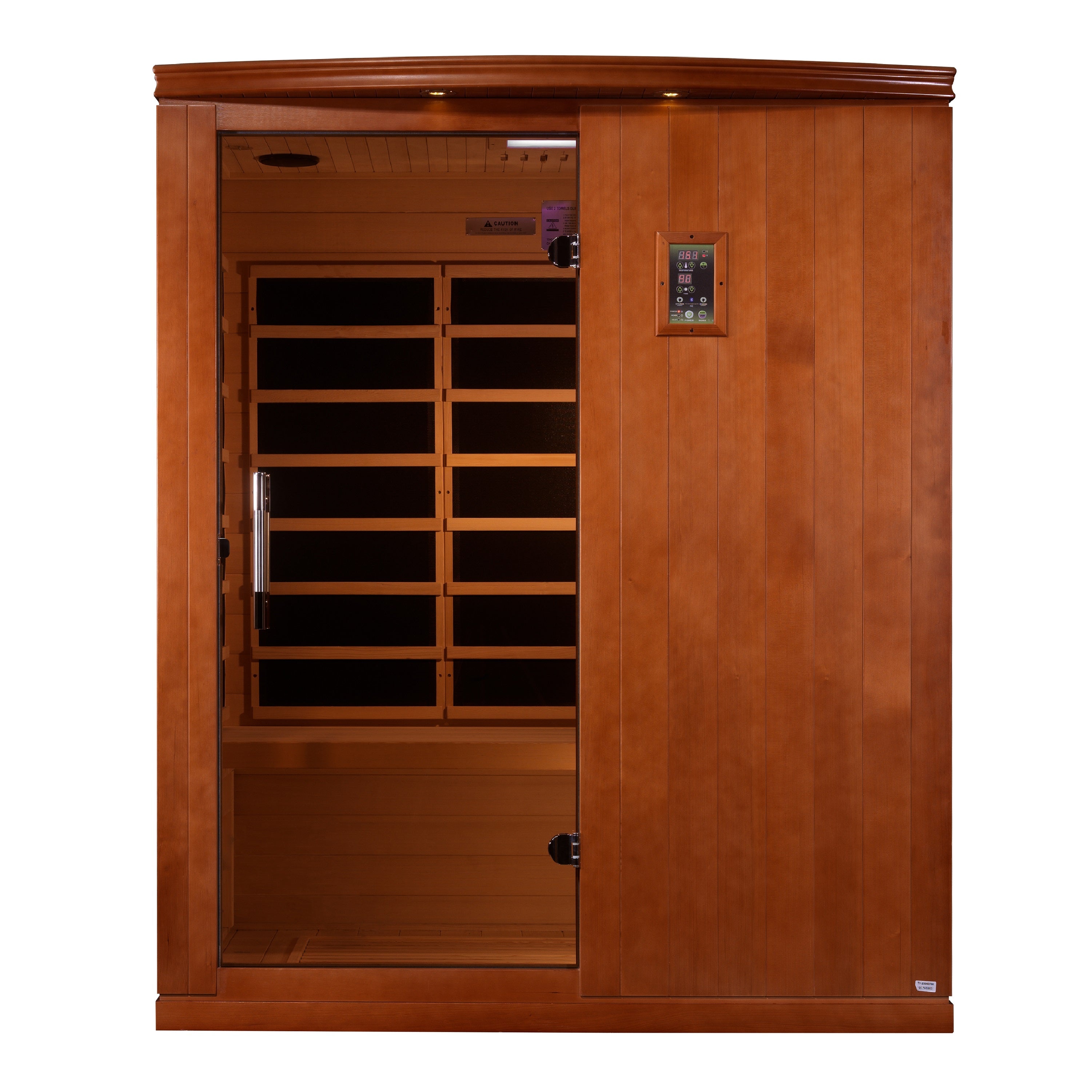 Upgrade your wellness with the Dynamic Madrid Limited Elite 3-Person Ultra Low EMF FAR Infrared Sauna. Spacious Hemlock wood & modern comfort.