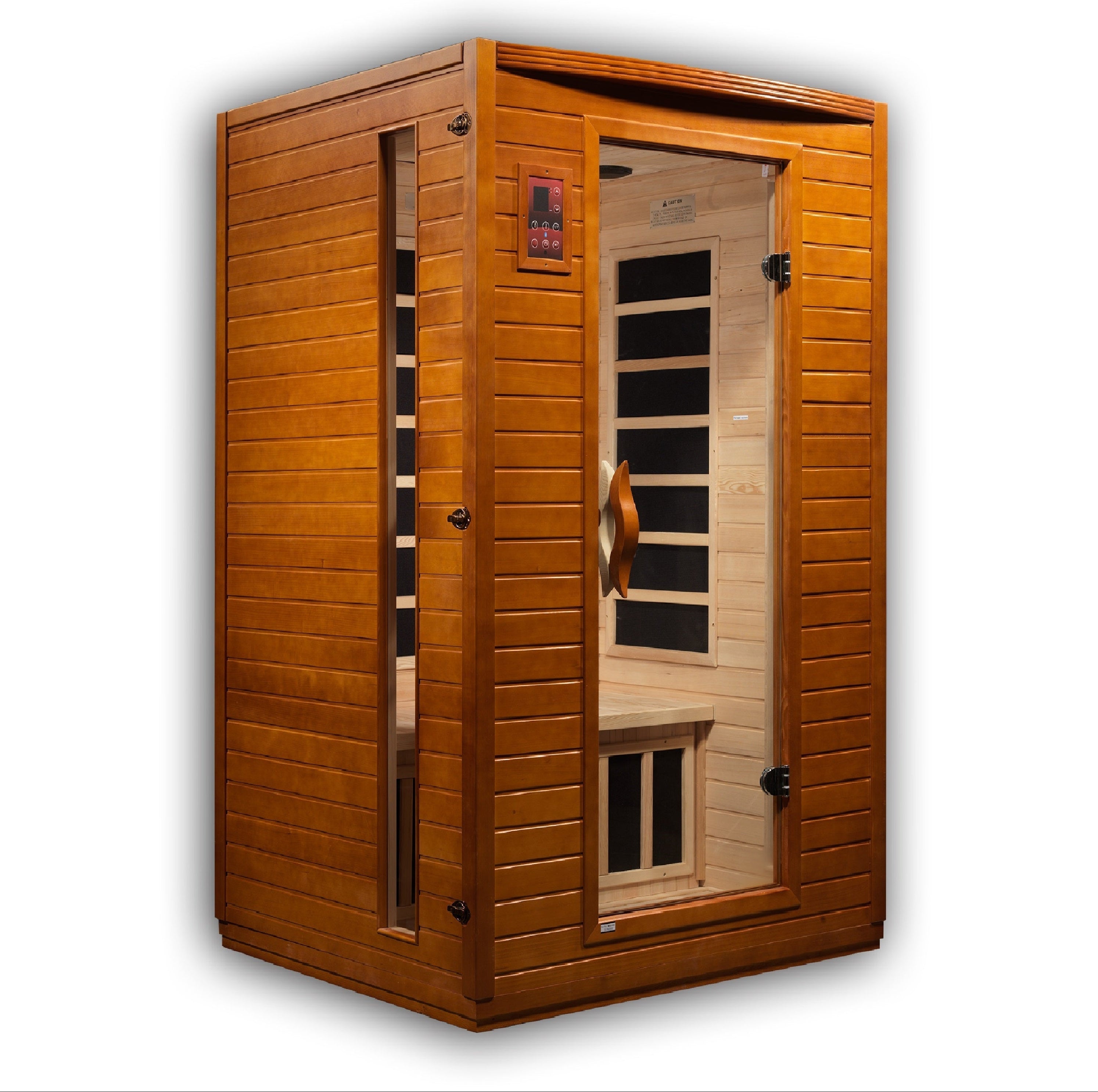 Dynamic Versailles 2-Person Infrared Sauna made from Canadian Hemlock wood featuring ultra low EMF FAR infrared heating system, compact indoor wellness design, and premium home spa relaxation experience.