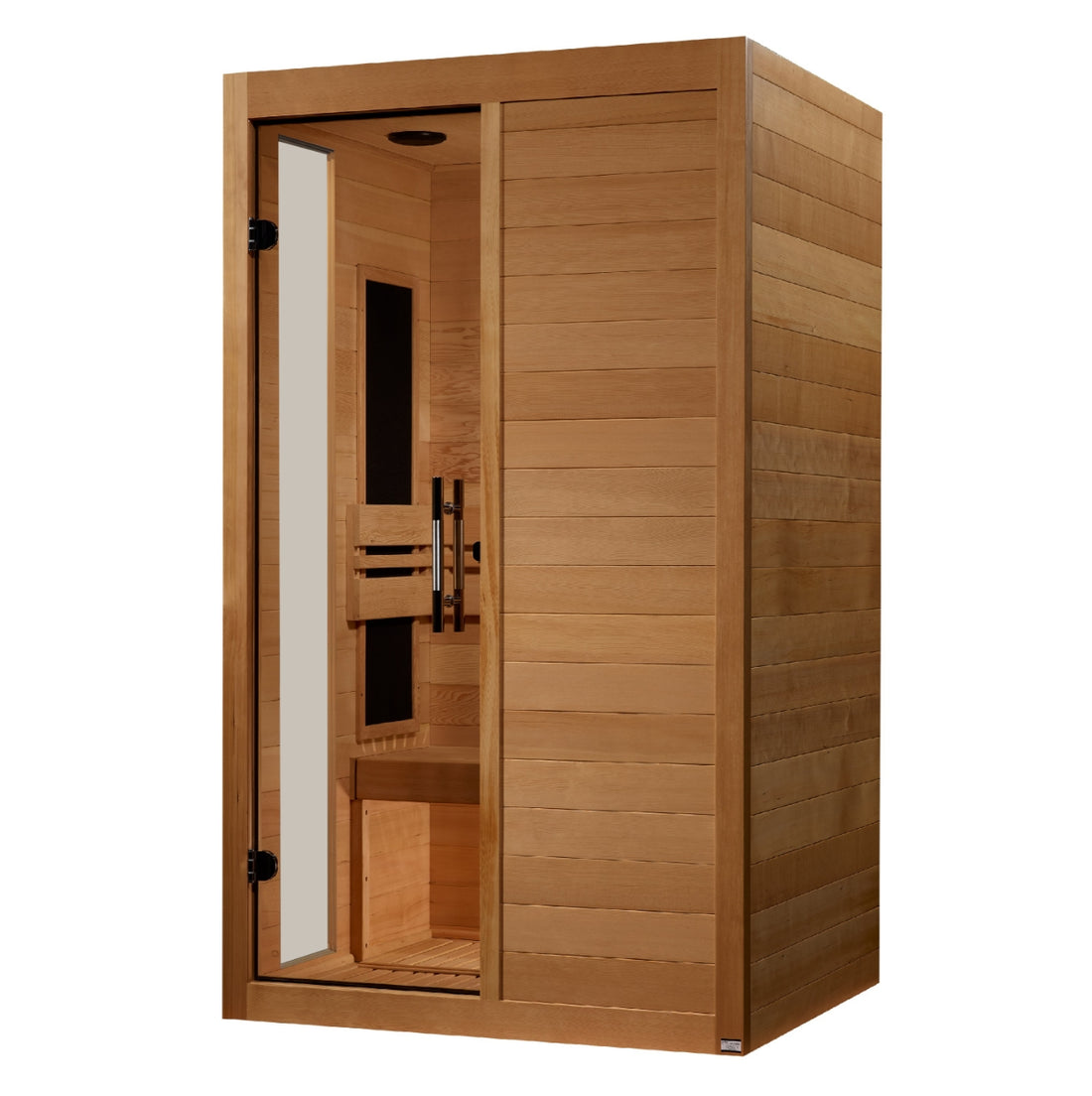 Dynamic Lucca 2-Person Infrared Sauna, ultra low EMF FAR infrared sauna made from Canadian Hemlock for home wellness and recovery.