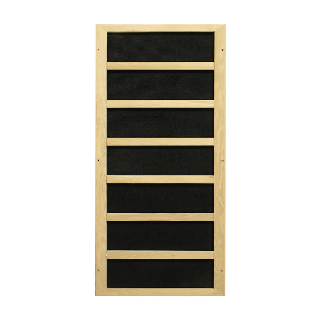 Dynamic Serena 2-Person Infrared Sauna with ultra low EMF FAR infrared heating and Canadian Hemlock wood construction for home wellness therapy
