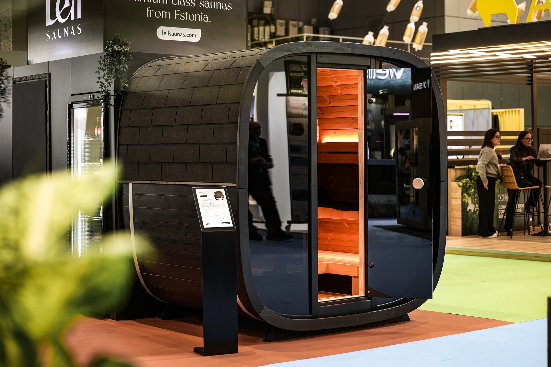 4 person outdoor traditional sauna – Leil Black Cube Premium home sauna kit with refined black exterior, luxury wood finish, and contemporary Scandinavian design