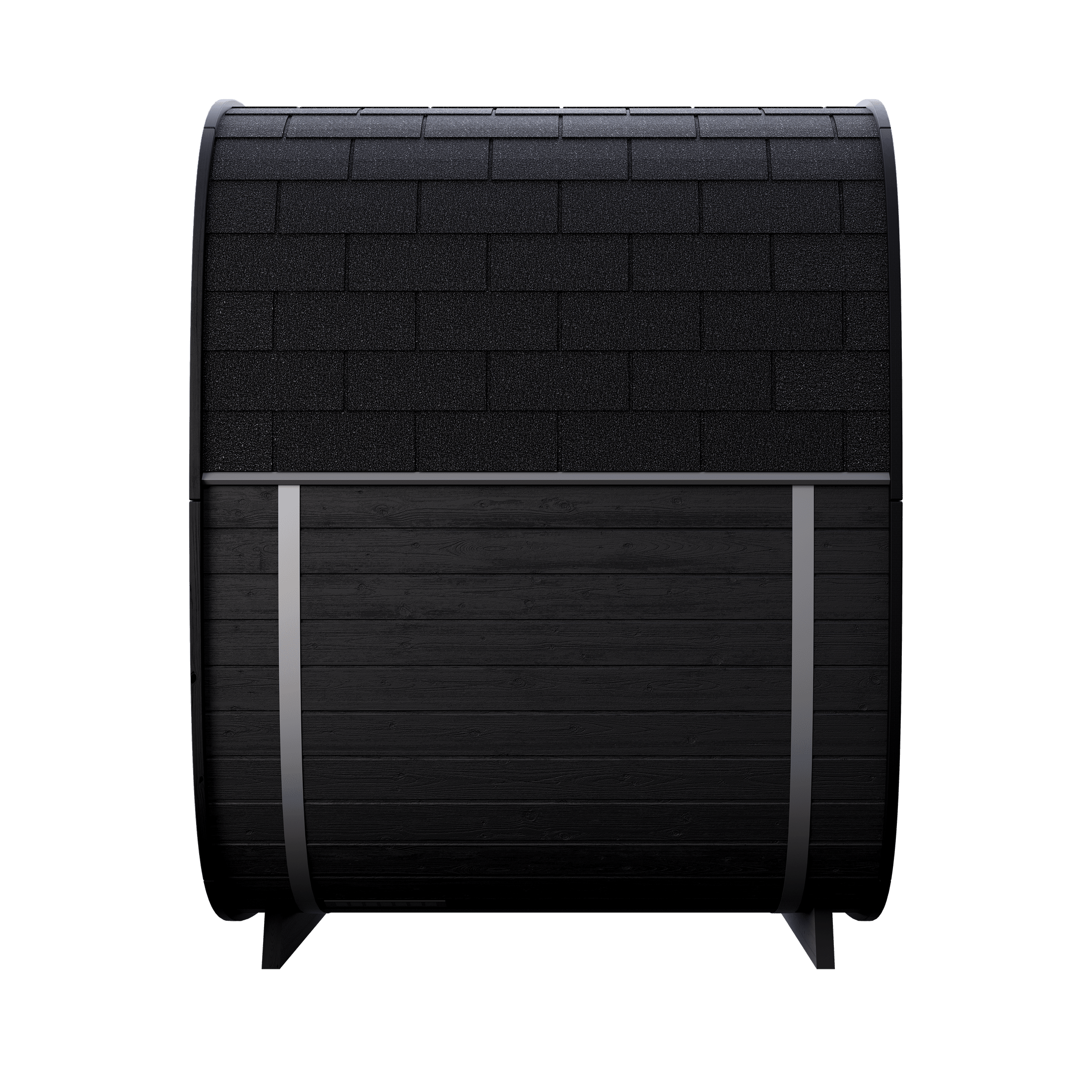 Modern outdoor 4 person sauna cabin – Leil Black Cube Premium traditional sauna with sleek black design and high-quality wood interior for home spa use