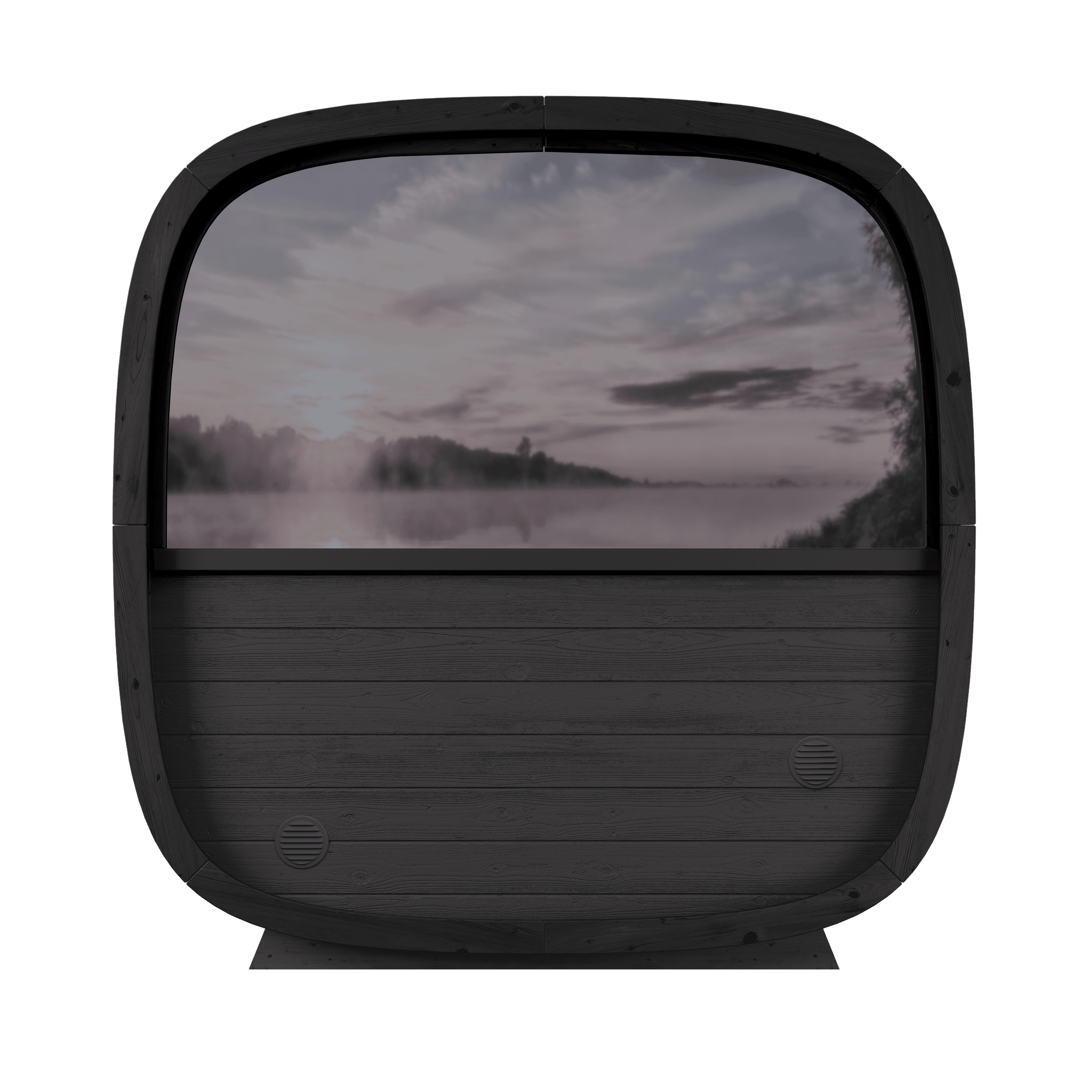 6 Person Outdoor Sauna Kit – Leil Black Cube Comfort ThermoWood Sauna