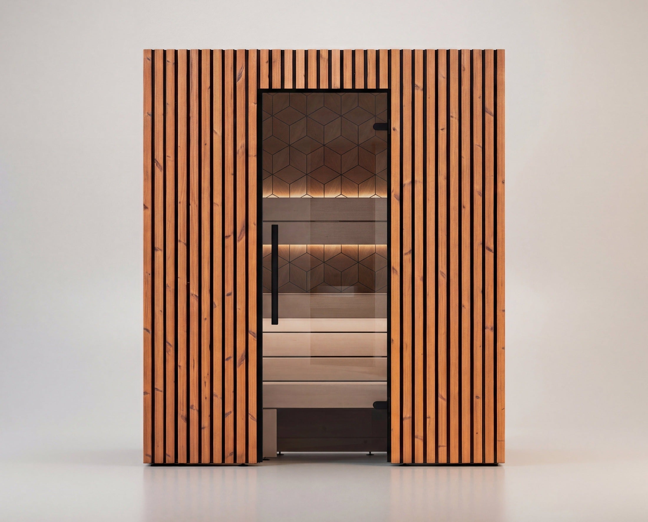 Leil Como 3-180 indoor sauna for 3 people, Nordic crafted ThermoWood and Aspen home sauna cabin with elegant compact design for luxury wellness experience