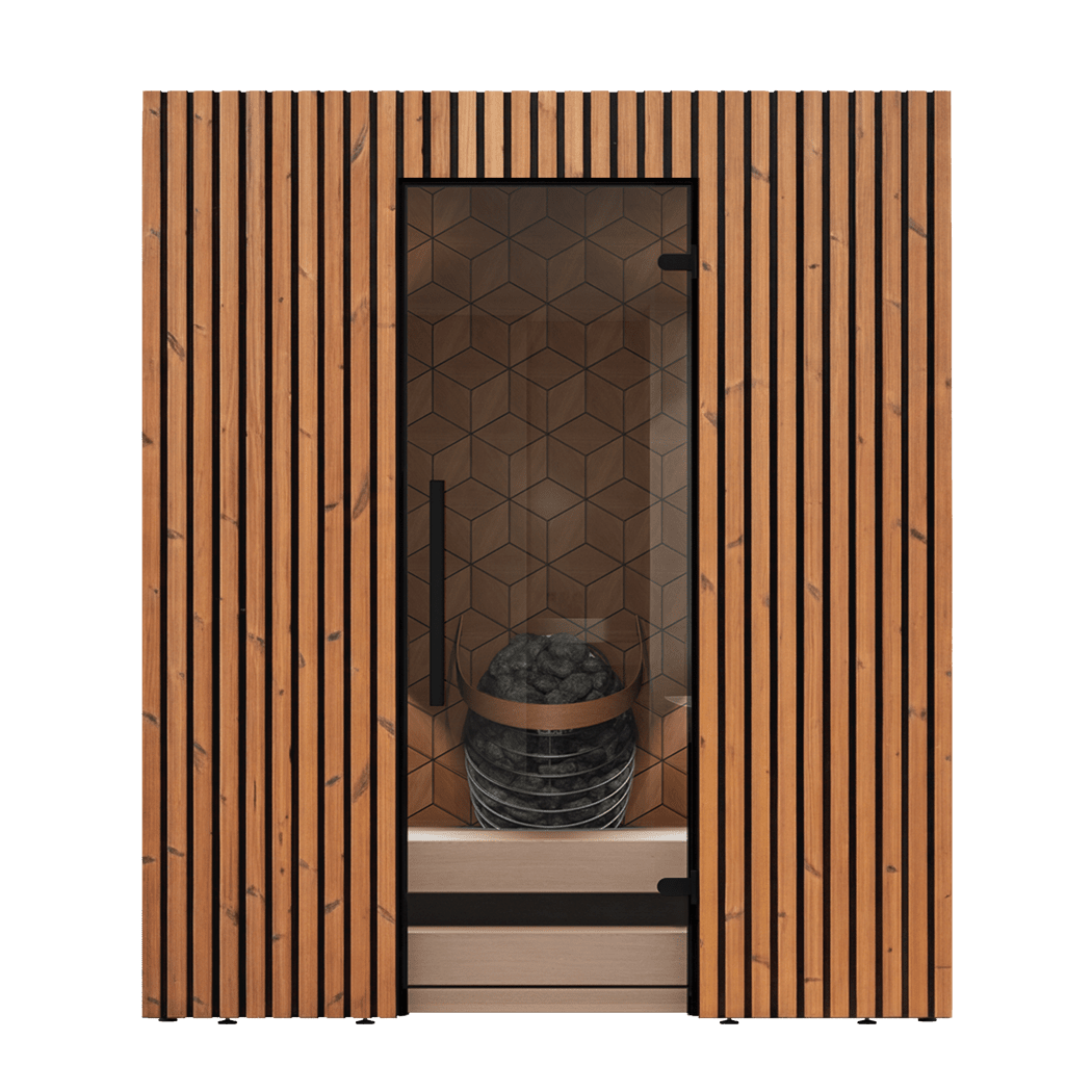 Premium 4-person indoor sauna Leil Como 4-180 traditional cabin with ThermoWood® panels and luxury Aspen interior