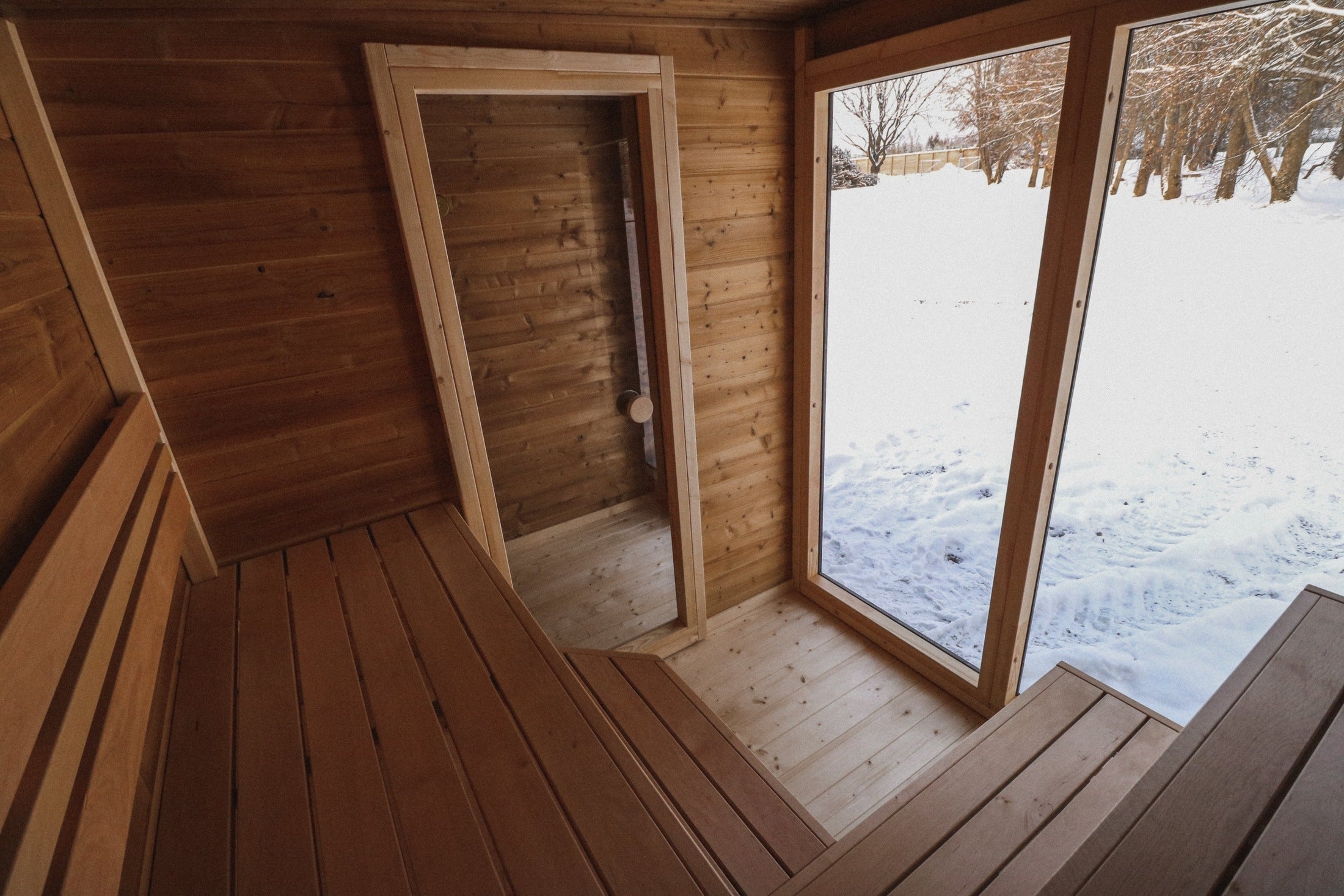 5 Person Outdoor Spa Sauna Cabin – Leil Patio M with Changing Room, Premium ThermoWood Build for Gardens