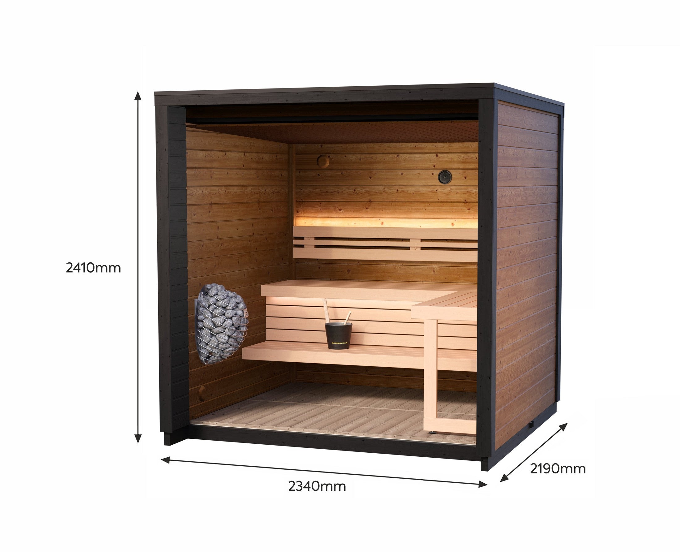 4 Person Leil Patio XS Outdoor Sauna Kit, Premium Wooden Backyard Sauna for Home Spa Wellness and Relaxation