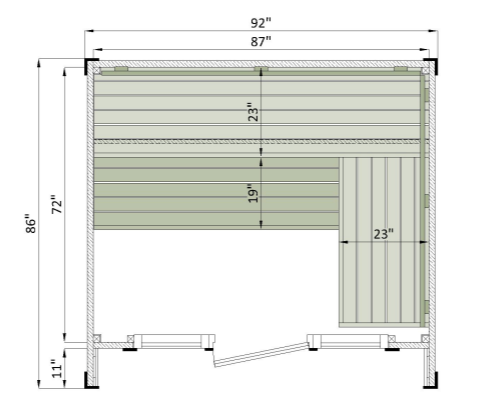 Modern outdoor 4 person sauna Leil Patio XS, high-quality wooden sauna cabin for home garden wellness experience