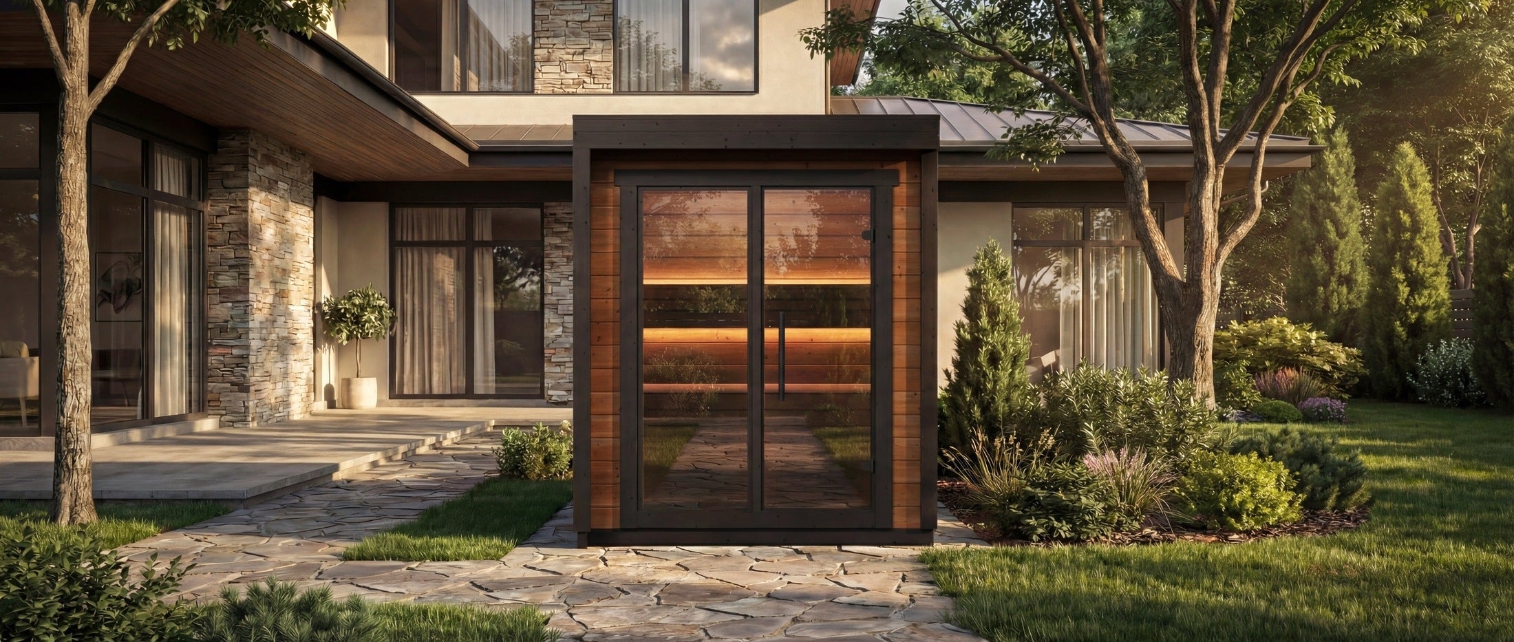 Space-efficient Leil Patio XXS 3 Person Sauna Cabin, outdoor patio sauna kit for premium relaxation and wellness experience at home