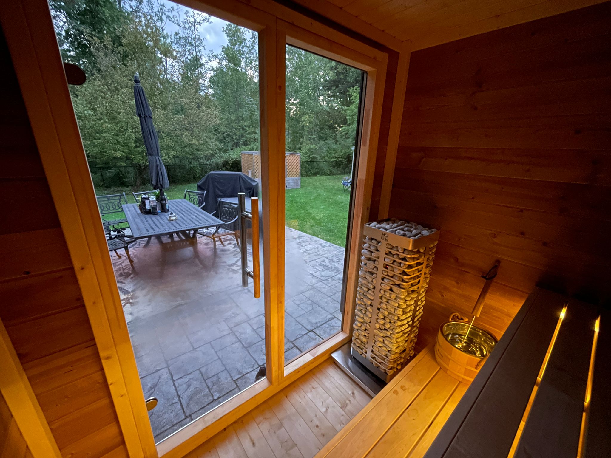 Leil Patio XXS 3 Person Outdoor Patio Sauna, small space efficient home sauna kit designed for premium wellness, heat therapy, and outdoor relaxation