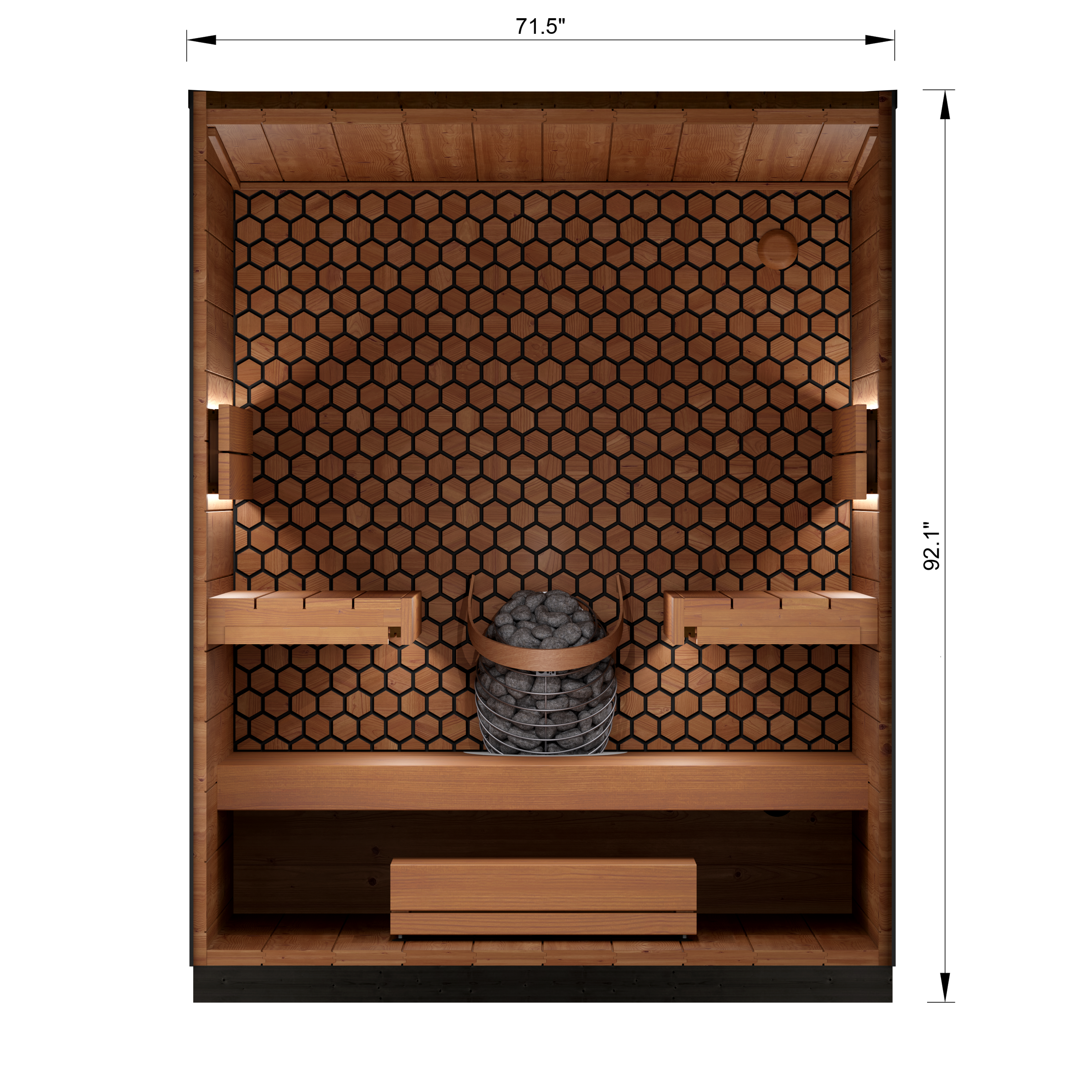 Leil Viva 180 4-person backyard sauna kit made from ThermoWood, premium outdoor Scandinavian sauna with ergonomic barrel structure and spa comfort