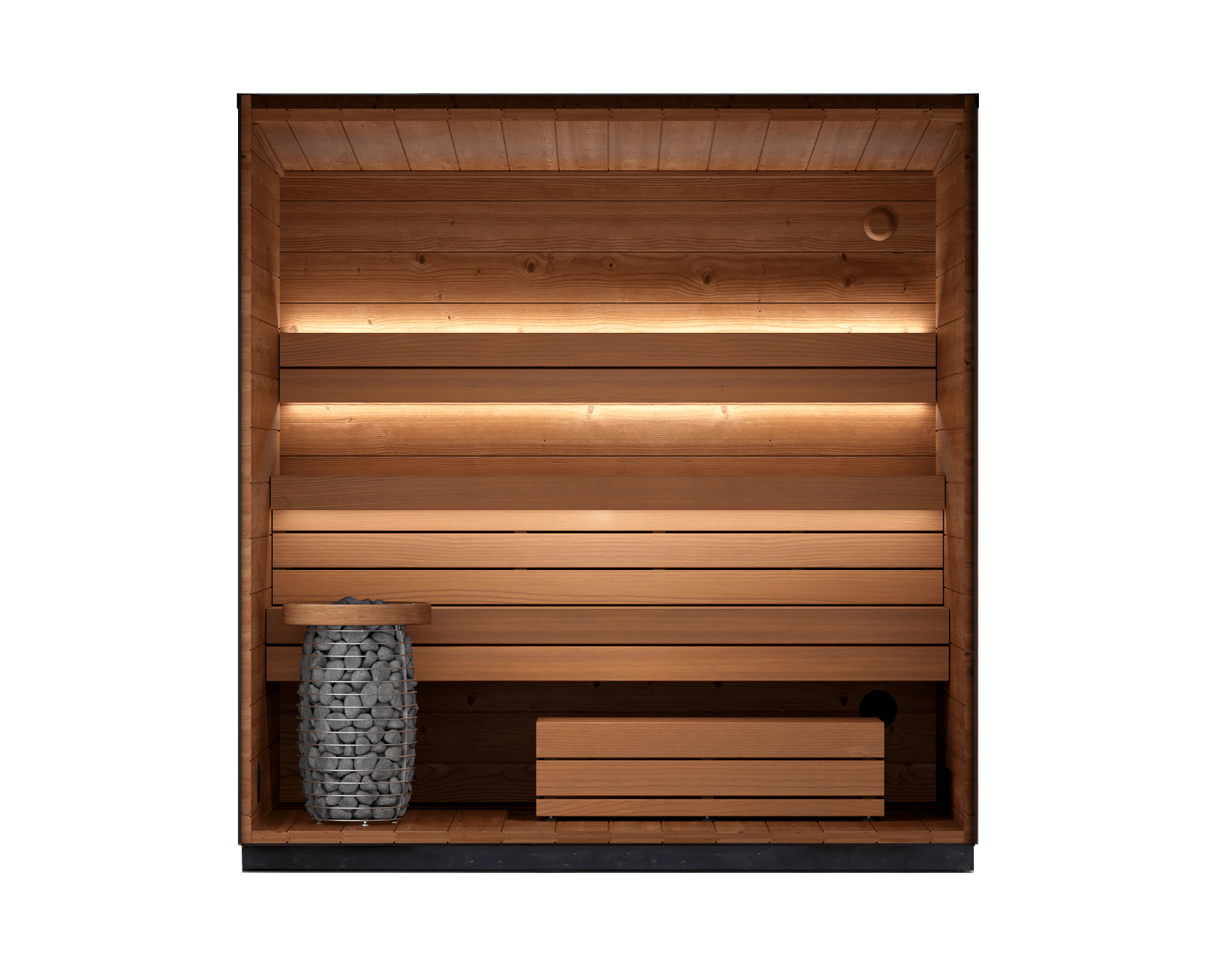 Scandinavian Sauna Interior Design in Leil Viva 250 Traditional Outdoor Sauna Kit