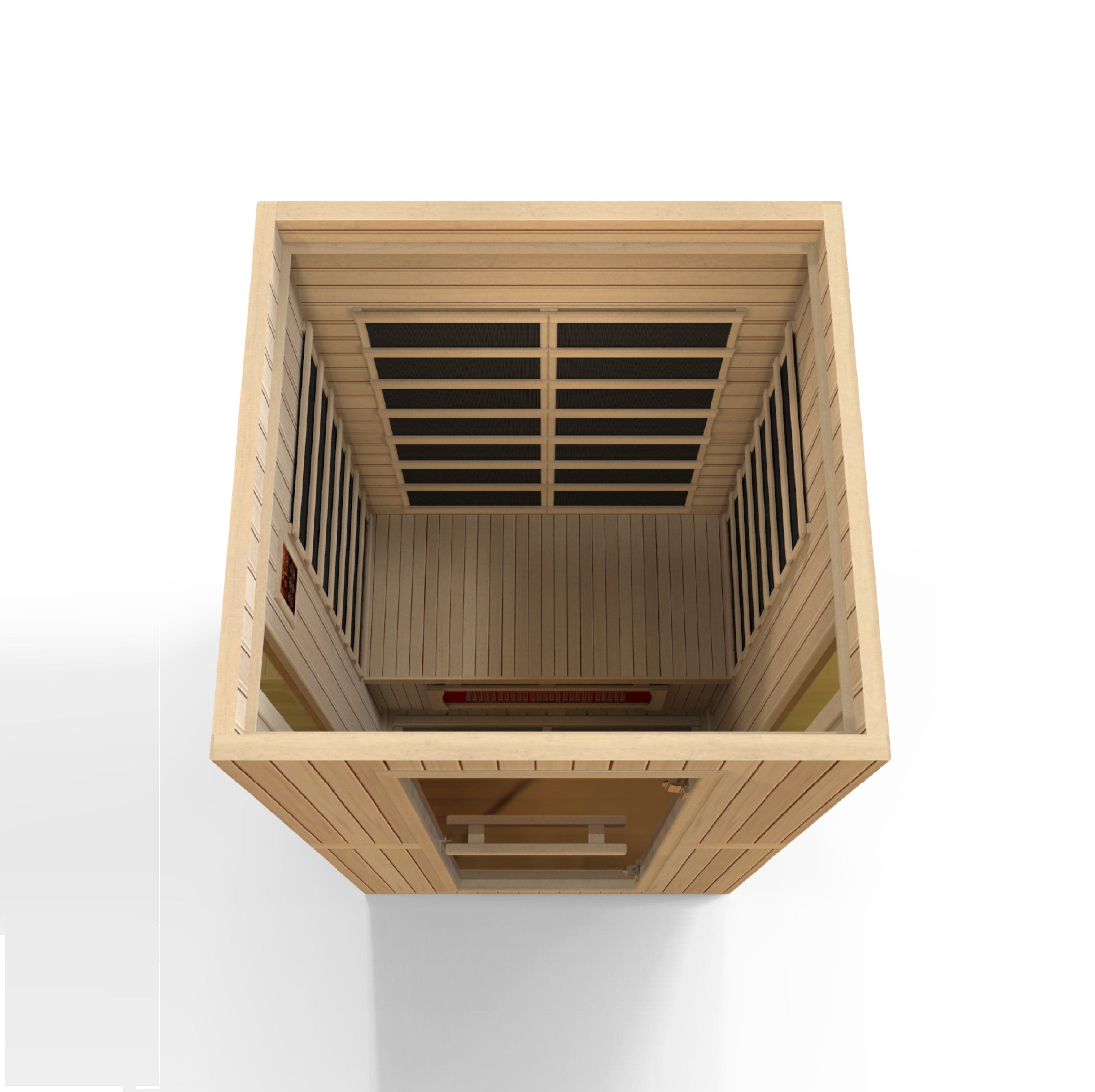 Maxxus MX-LS2-01 Serenity infrared sauna for 2 people with low EMF FAR infrared technology and elegant Canadian Hemlock wood finish