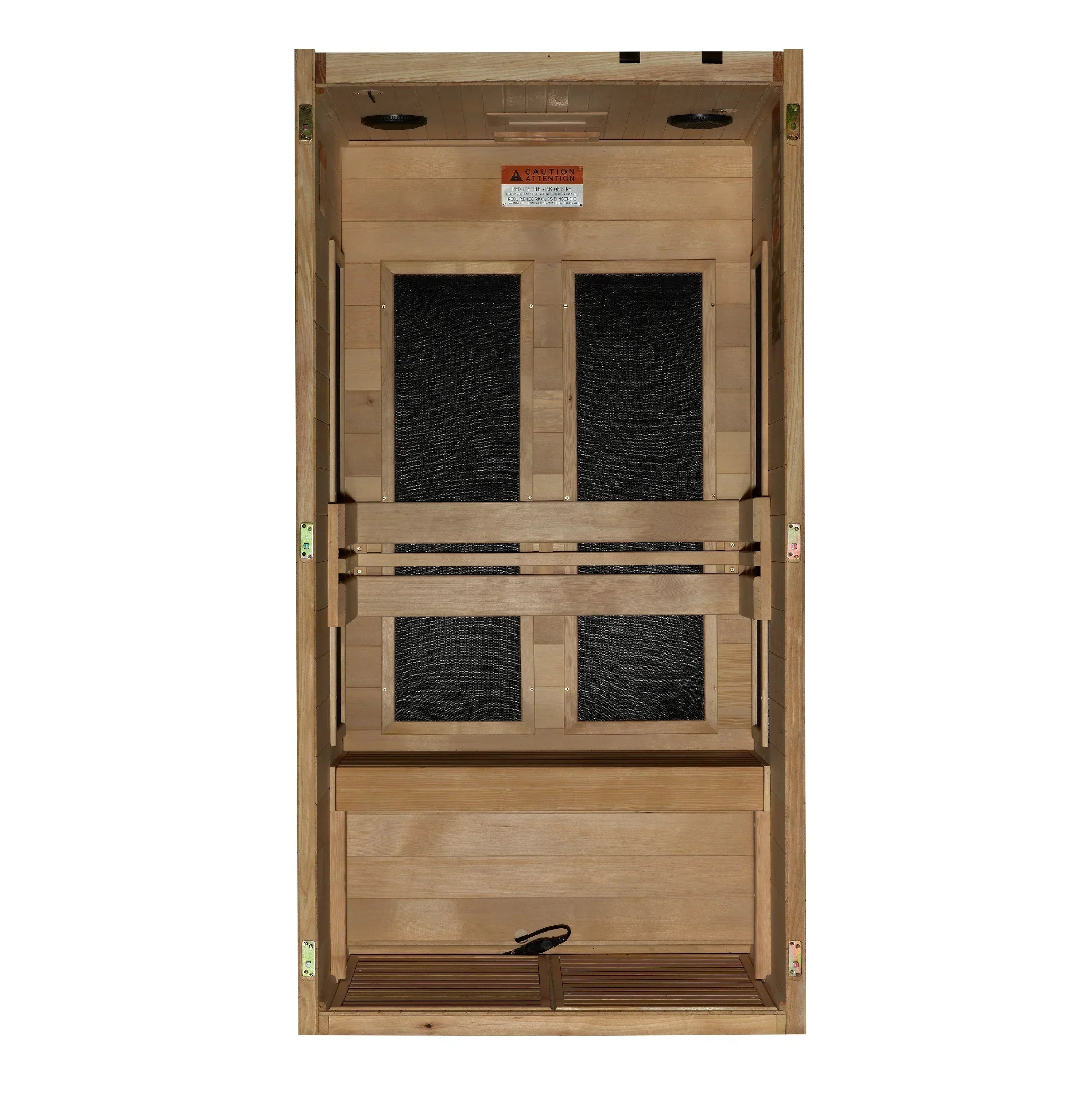 Compact 1-Person FAR Infrared Sauna Maxxus S-Line with ultra low EMF heating and natural Canadian Hemlock construction