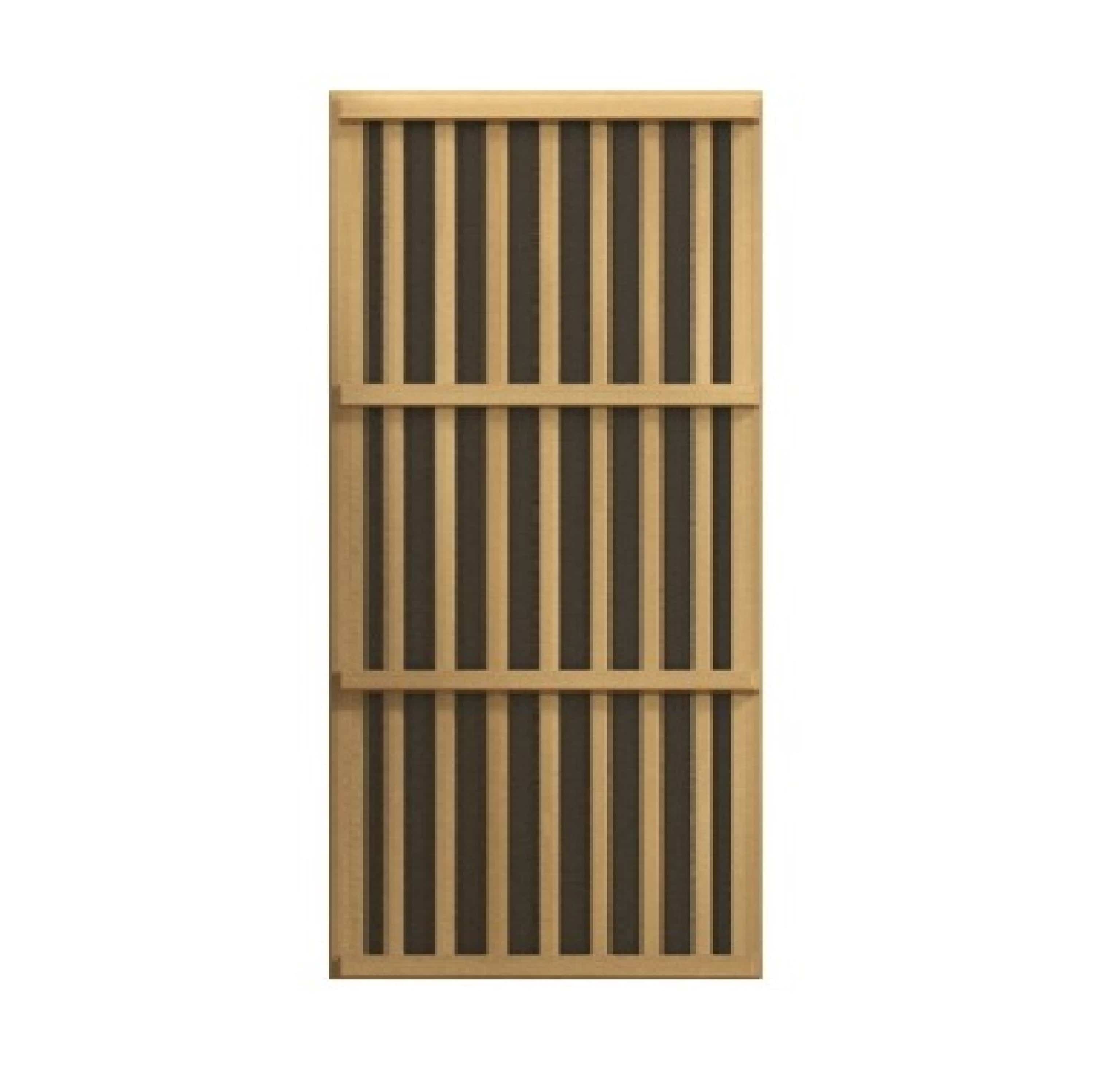 3-person Maxxus Bellevue infrared sauna cabin designed with low EMF FAR infrared technology and natural Canadian Hemlock interior wood
