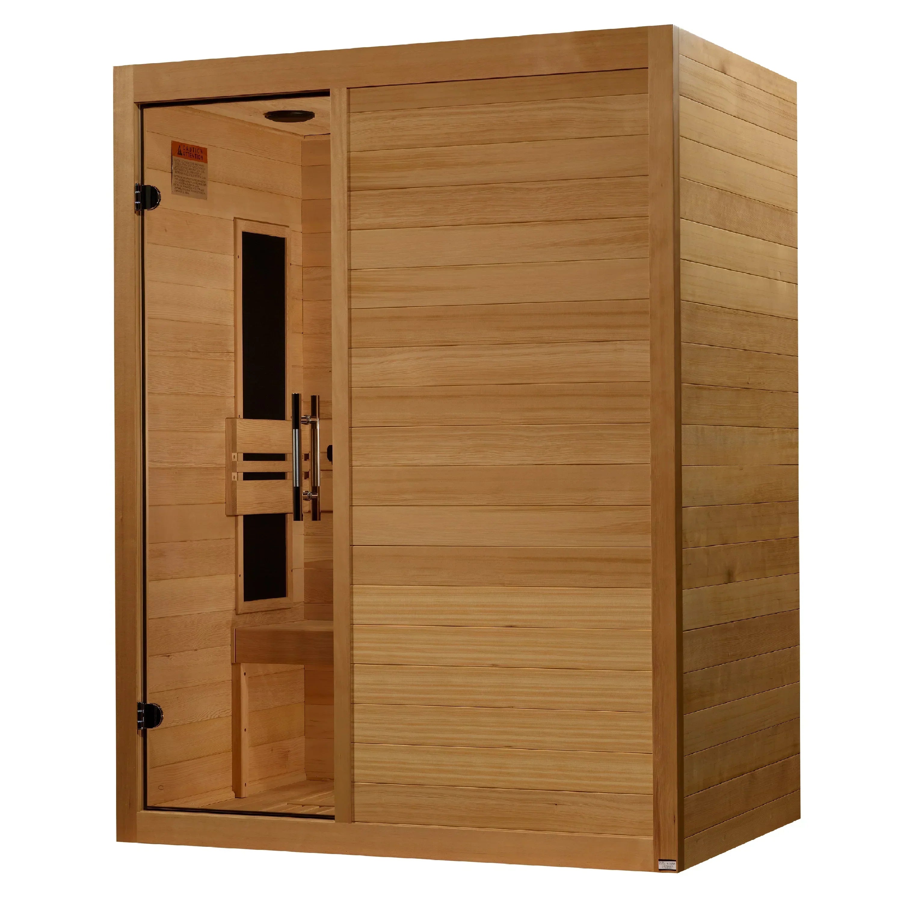 3-person Maxxus S-Line infrared sauna MX-S306-01 with low EMF far infrared heating and durable Canadian Hemlock wood design for home spa use
