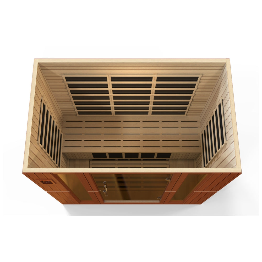 Dynamic Bergamo Elite 4 Person Ultra Low EMF Infrared Sauna – Canadian Hemlock Wood