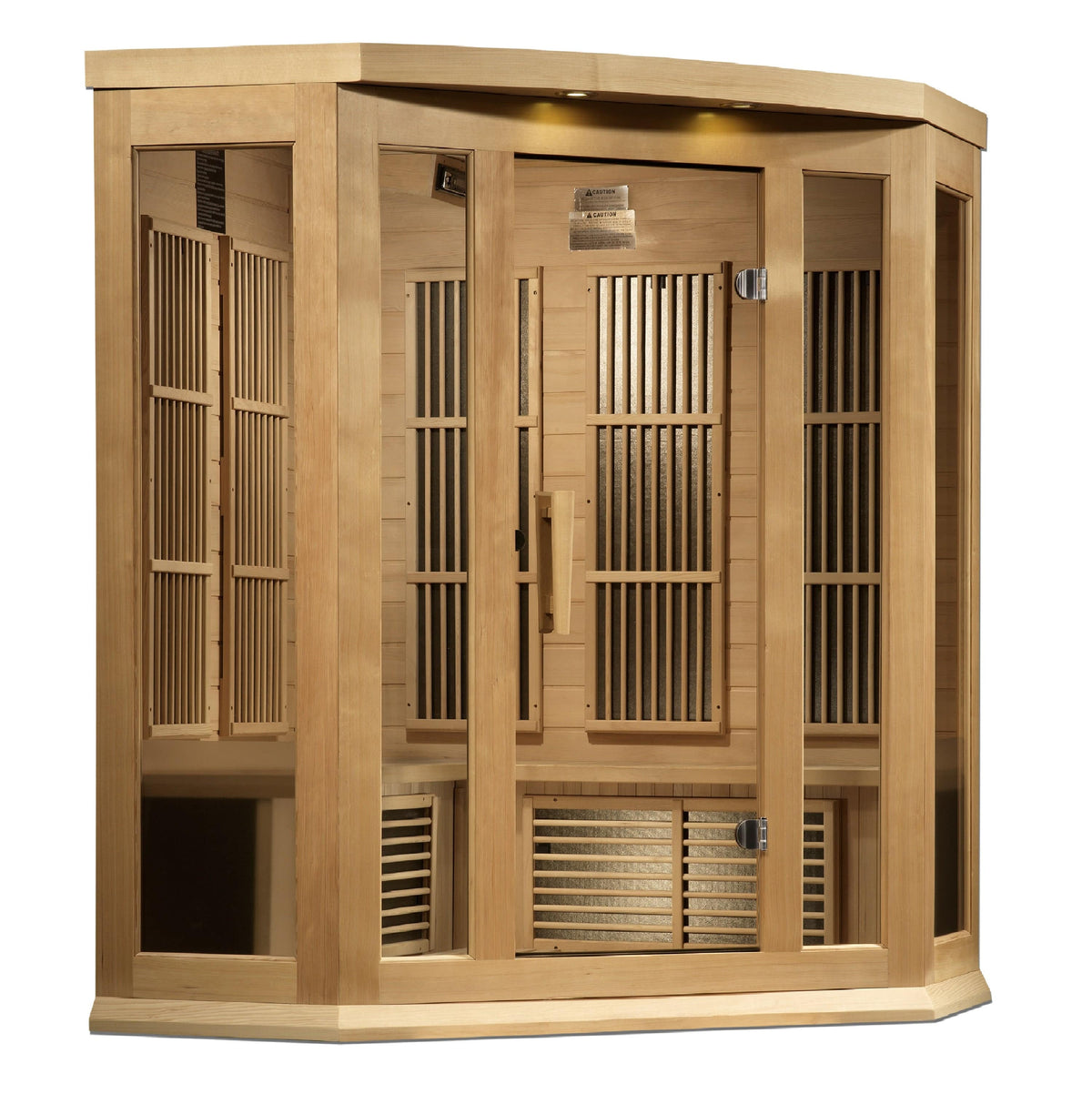 Maxxus  3-Person Corner Near Zero EMF FAR Infrared Sauna Canadian Hemlock MX-K356-01-ZF