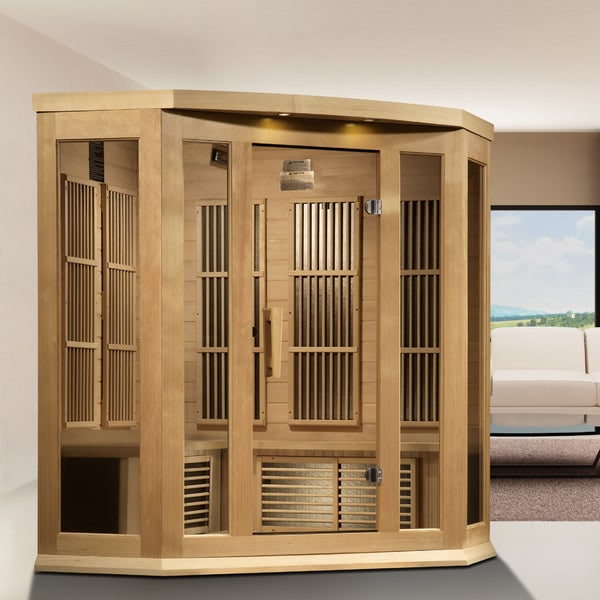 Maxxus  3-Person Corner Near Zero EMF FAR Infrared Sauna Canadian Hemlock MX-K356-01-ZF