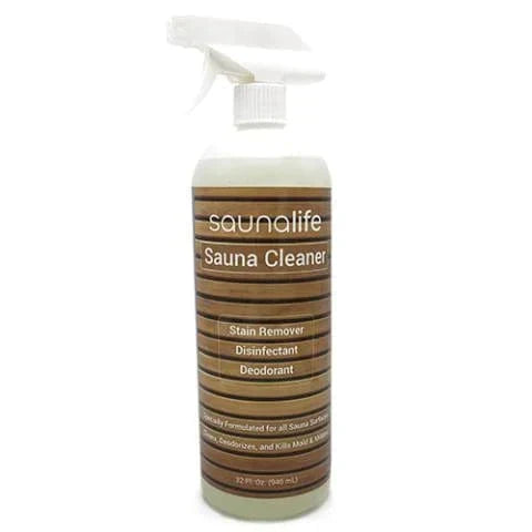 Professional Sauna Wood Cleaner 32oz Spray and 1 Gallon Formula for Removing Grime, Mold, Mildew and Odors from Home Saunas