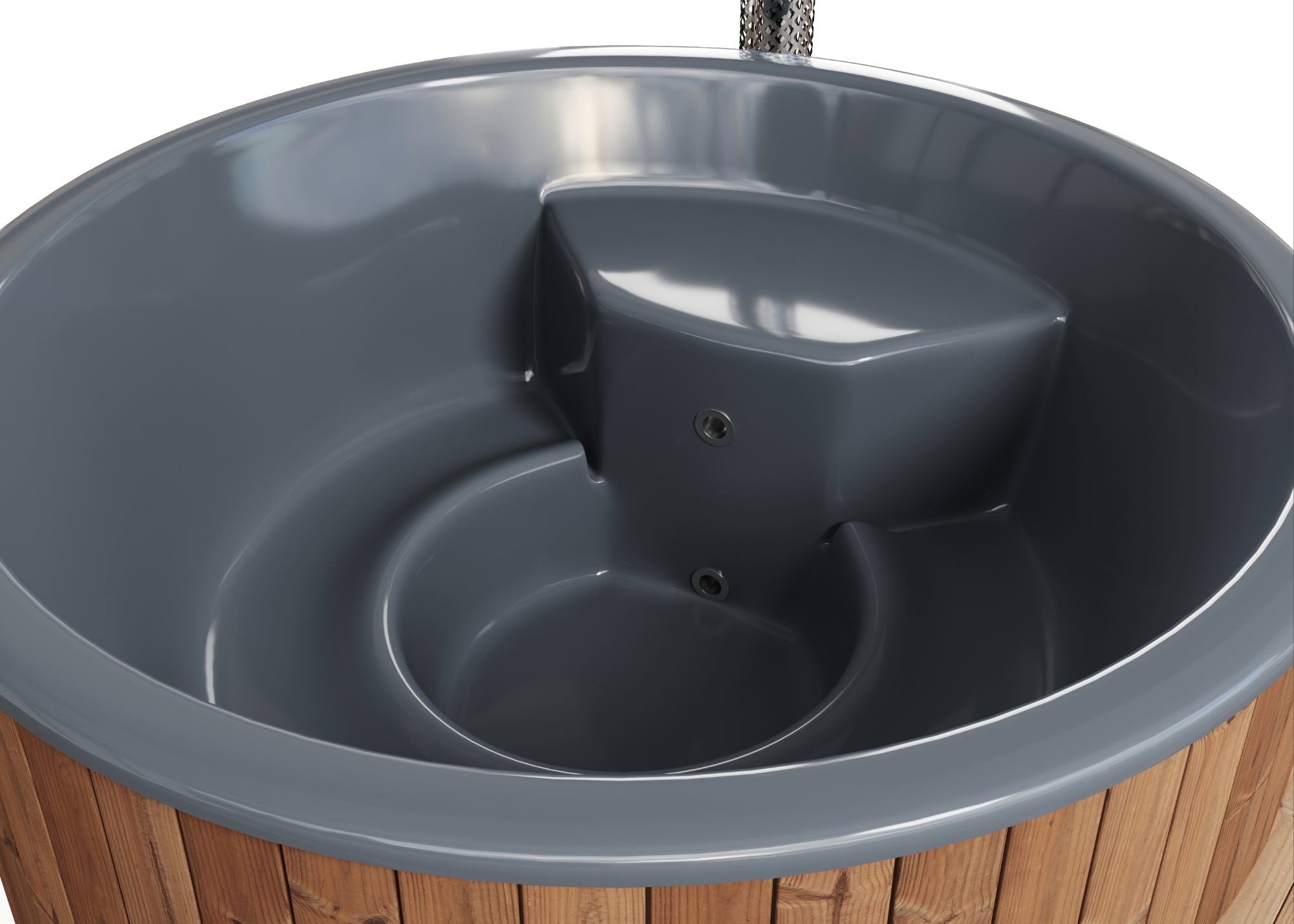 SaunaLife SOAK-Series Model S6N premium wood-fired hot tub, 7-person capacity outdoor Nordic spa, fast heat wood burning barrel tub, luxury natural timber soaking experience
