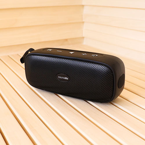 SaunaLife Verse Bluetooth Sauna Speaker 40W portable wireless speaker from SaunaGear Series designed for high heat sauna environments with immersive premium sound