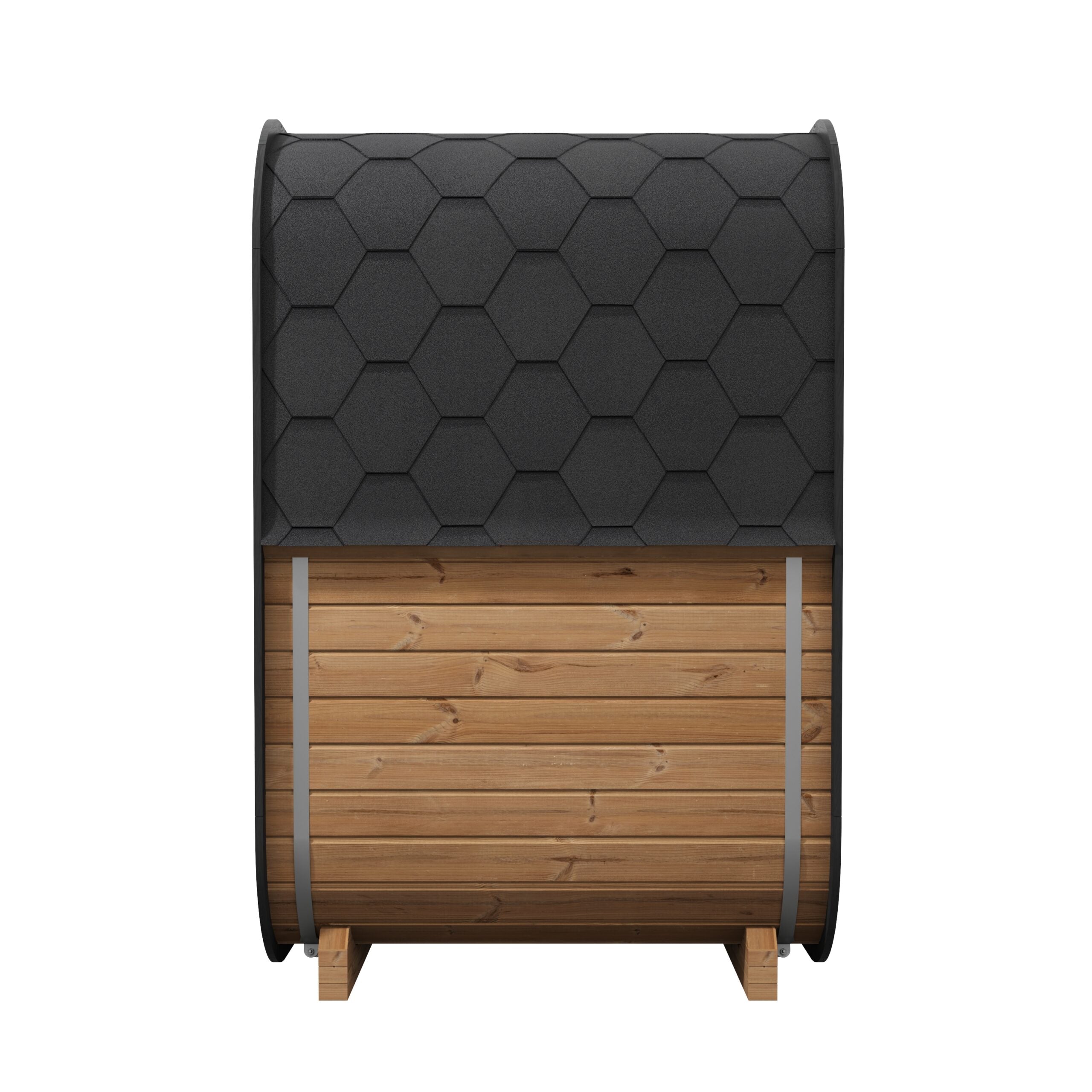 Luxury SaunaLife CL3G Outdoor Cube Sauna Featuring Thermo-Aspen Benches, Full Glass Wall and Modern Scandinavian Design