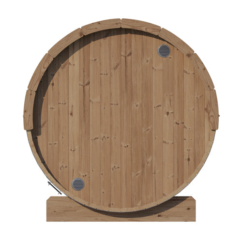SaunaLife E8 barrel sauna cabin ERGO-Series, luxury outdoor sauna for home wellness and relaxation spaces