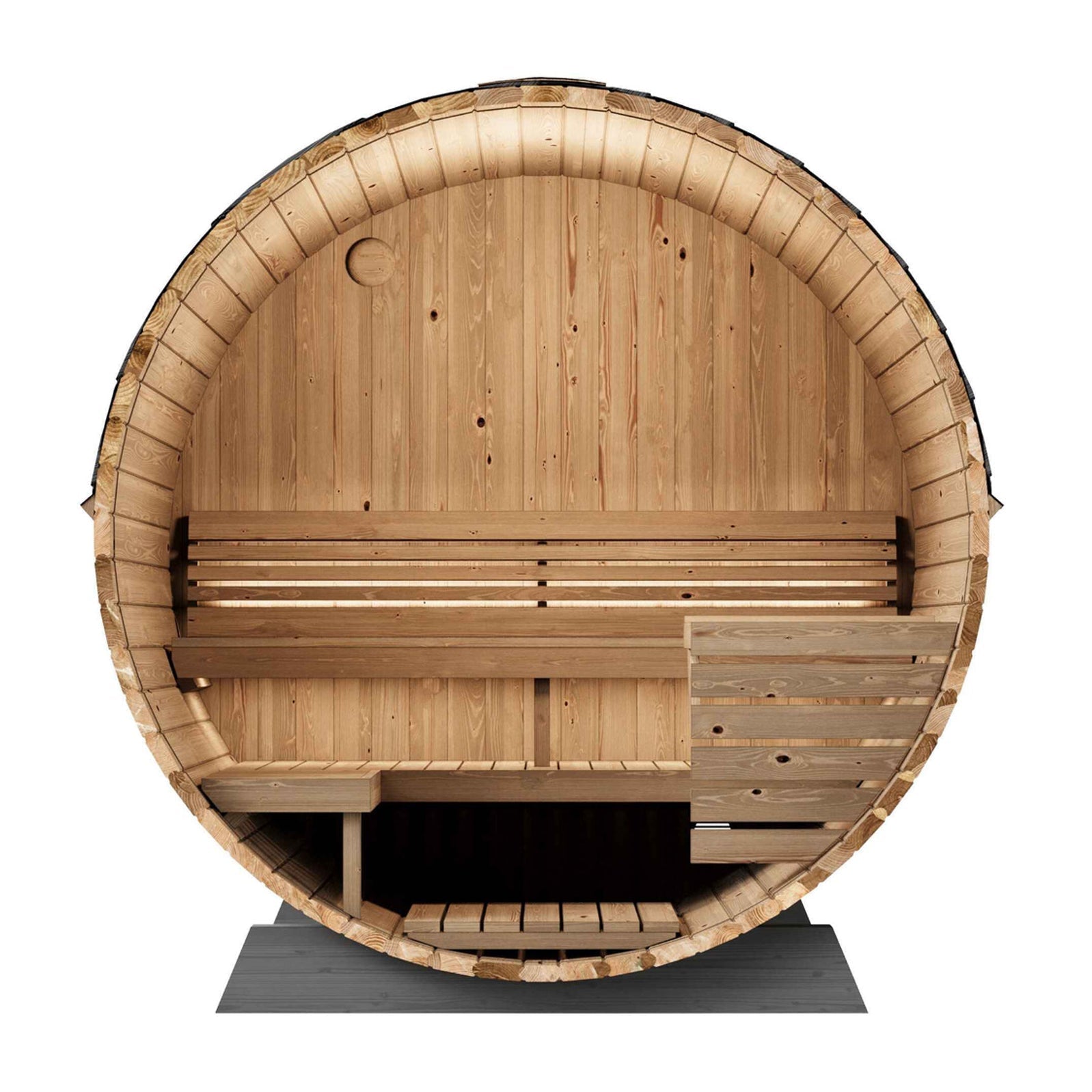 SaunaLife EE6G barrel sauna cabin for 4 people designed for steam bathing, stress reduction, and health recovery