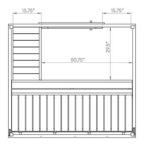 SaunaLife G2 backyard sauna 4 person model with premium spruce construction, sloped EPDM roof and Scandinavian-style garden wellness design