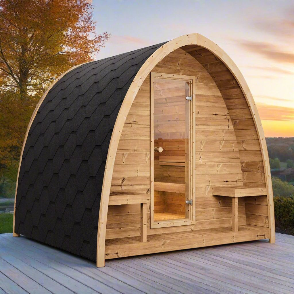 SaunaLife G3 Outdoor 4 Person Backyard Sauna Kit Garden-Series Arched Roof Sauna SL-MODELG3