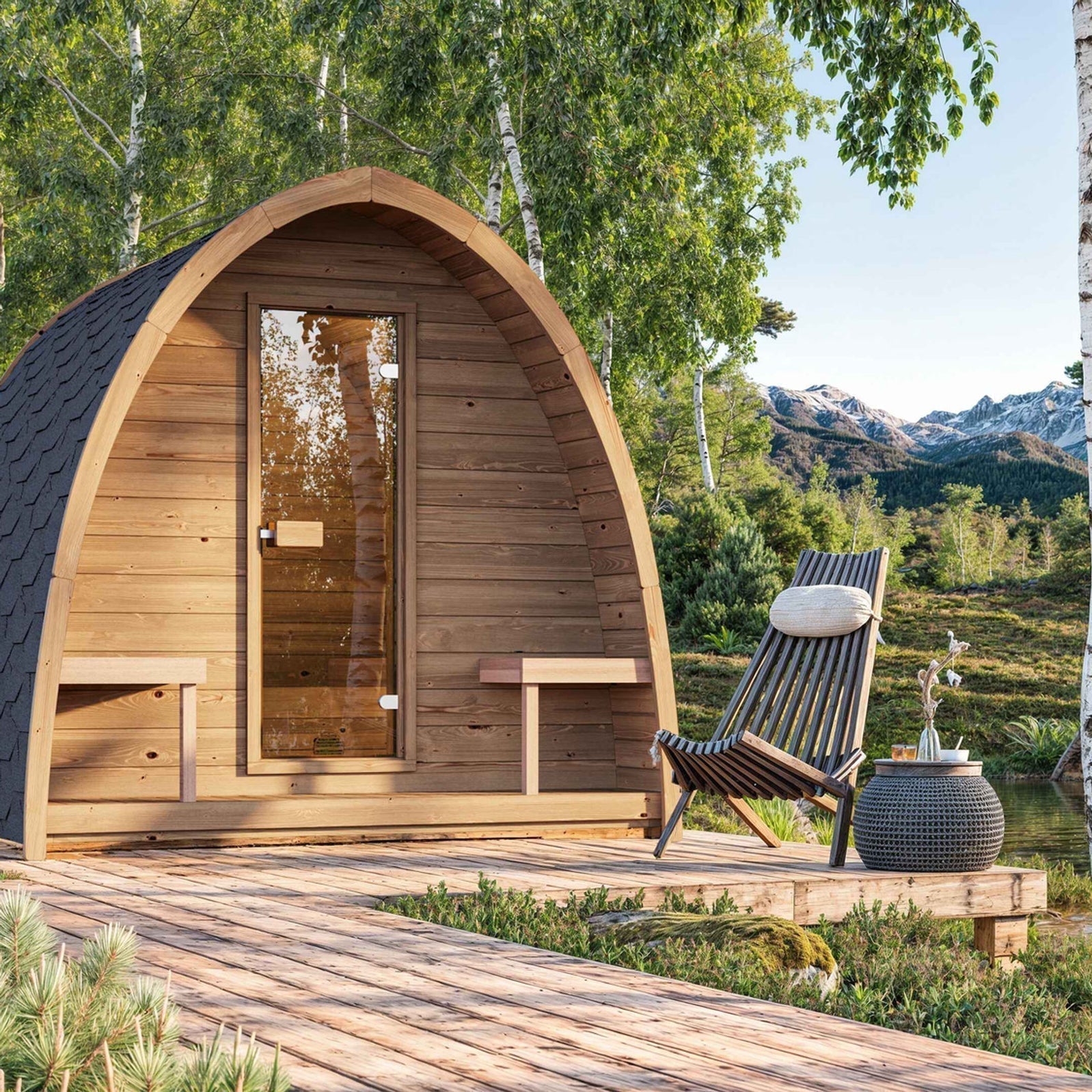 4 Person Outdoor Sauna SaunaLife Model G3 Garden-Series Backyard Sauna Kit Luxury Home Spa Sauna SL-MODELG3