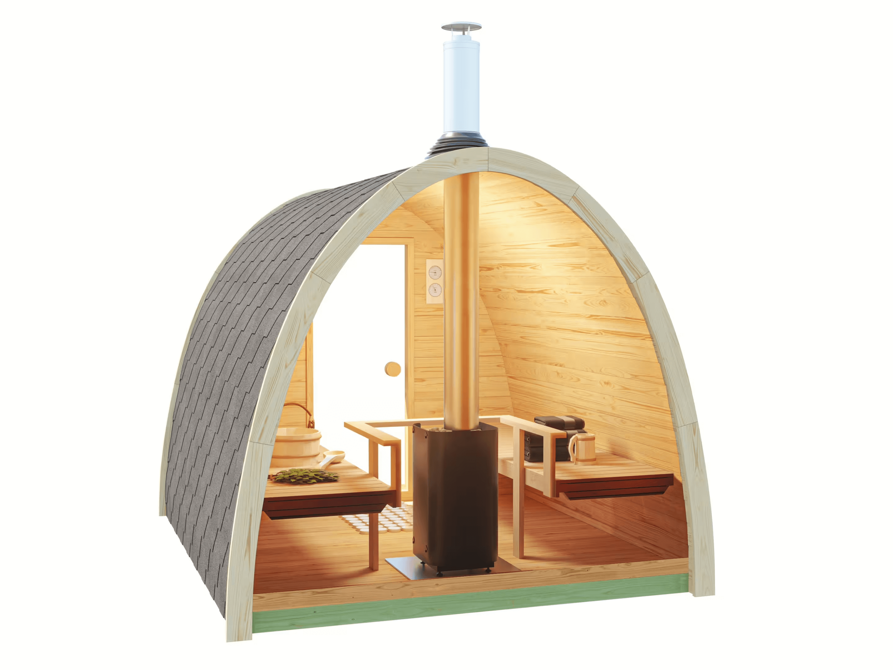 Model G3 SaunaLife Outdoor Home Sauna 4 Person Garden-Series Backyard Sauna SL-MODELG3