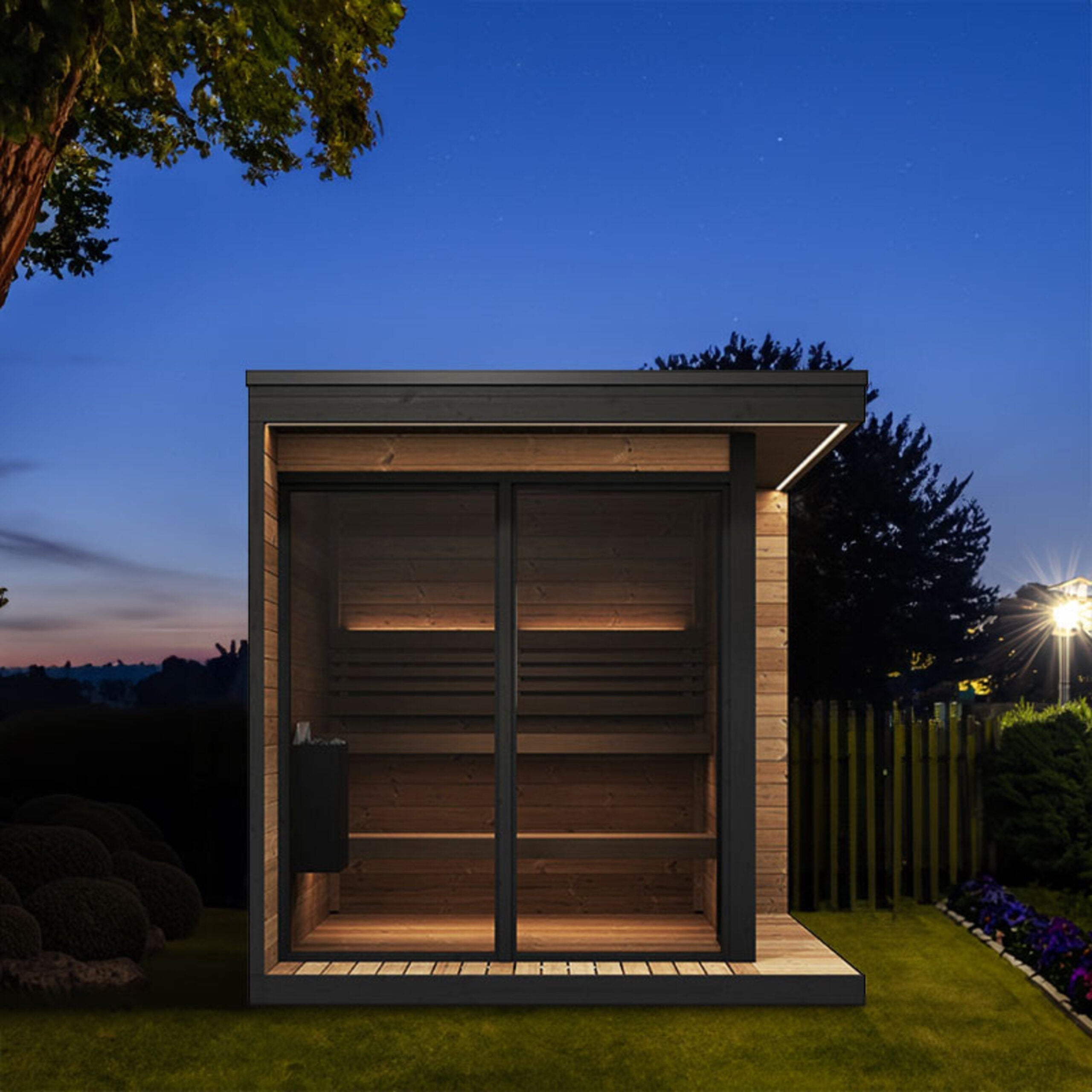 SaunaLife Model GL6 6 Person Garden Luxury Series Outdoor Sauna Kit