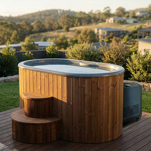 Premium SaunaLife S2B Hot Cold Immersion Tub for Two People Supporting Contrast Therapy, Recovery, and Circulation Improvement