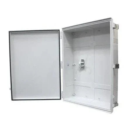 SaunaGear 302 waterproof electrical enclosure for sauna equipment, durable UV-resistant polycarbonate cabinet with IP67 weatherproof protection for outdoor installations