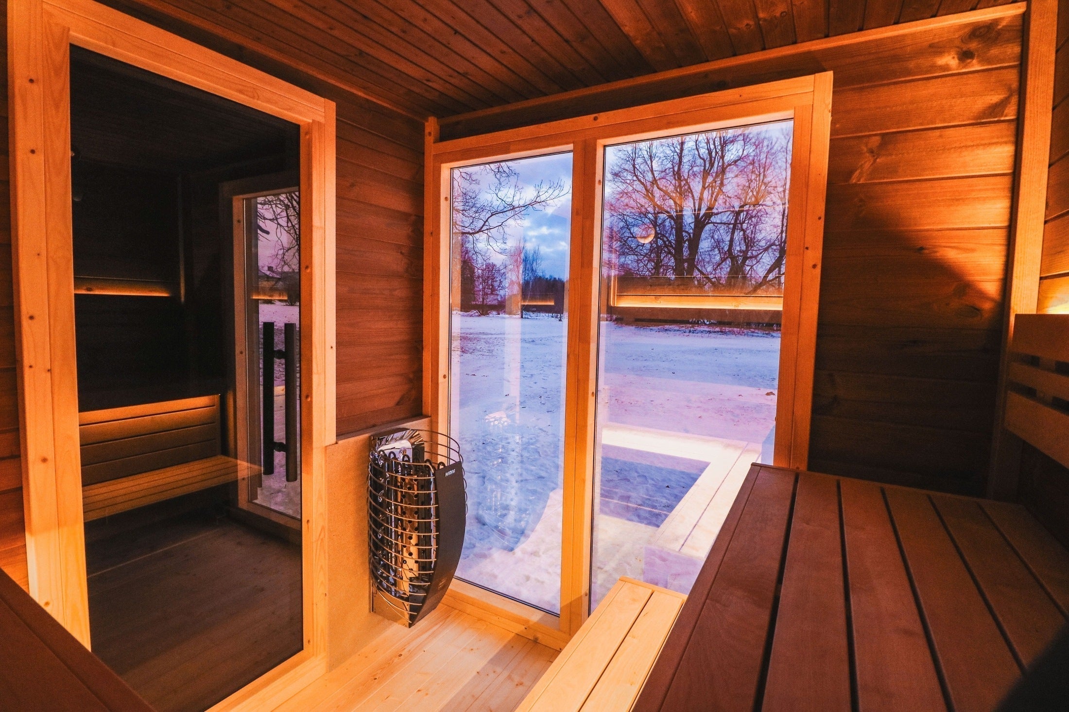 Leil Patio L Premium Outdoor Sauna Cabin 5 Person Capacity with Large Changing Room and ThermoWood Build