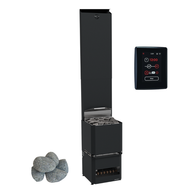 Saunum AIR L 10 9.8kW WiFi Sauna Heater Package with Climate Equalizer & Sauna Stones